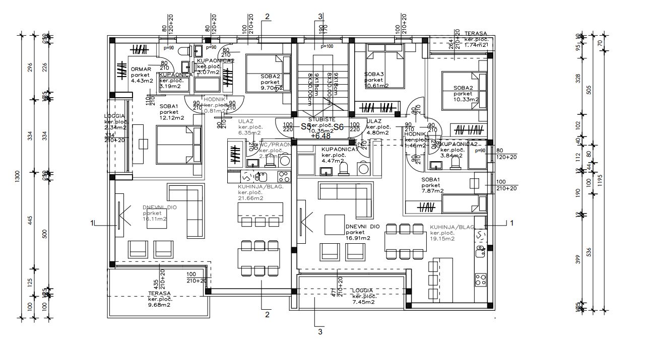 Stan u Sukošanu, 105.69m², 3 sobe — slika 5