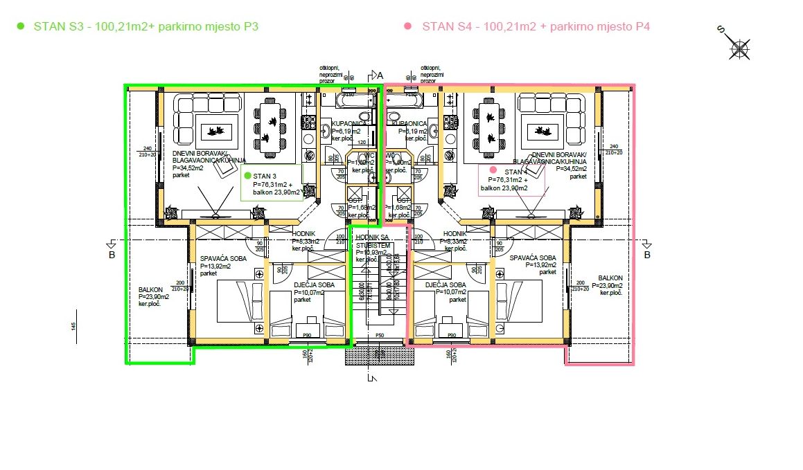 Stan u Privlaci, 103m², 2 sobe — slika 2