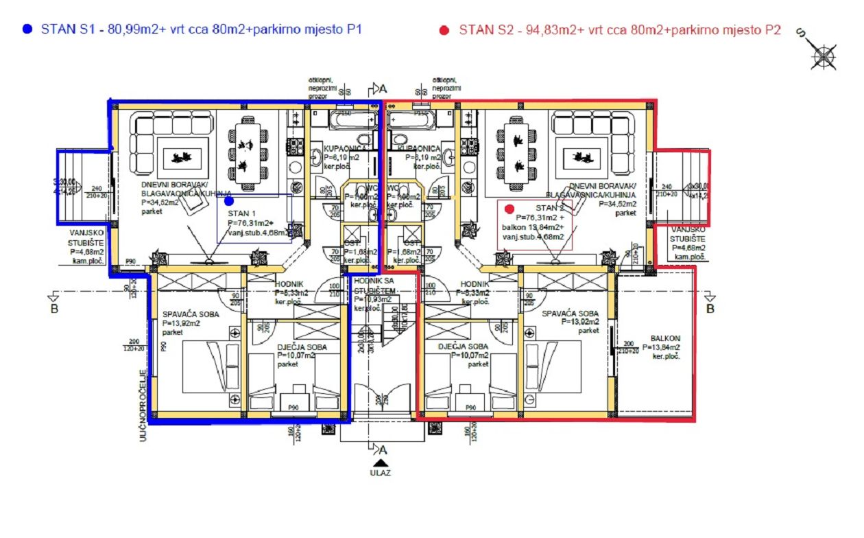 Stan u Privlaci, 105.58m², 2 sobe — slika 2