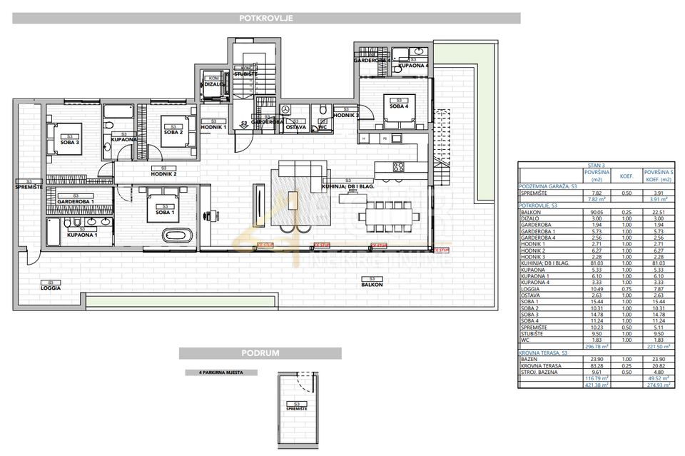 Appartamento u Opatiji, 173.52m², 4 sobe, slika 3