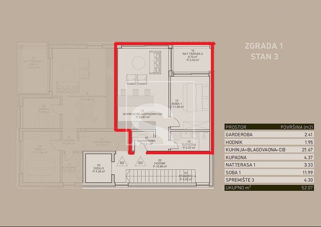 Appartamento u Poreču, 52.07m², 1 soba, slika 2