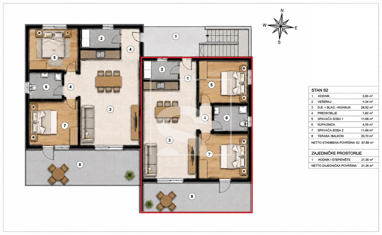 Apartment u Novigradu, 95m², 2 sobe, slika 3