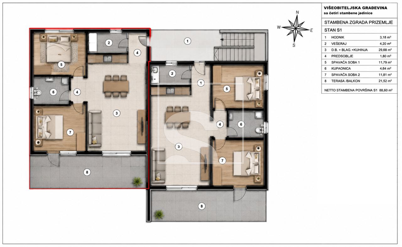 Apartment u Novigradu, 78m², 2 sobe, slika 2