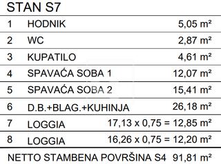 Wohnung u Novigradu, 91.81m², 2 sobe, slika 3