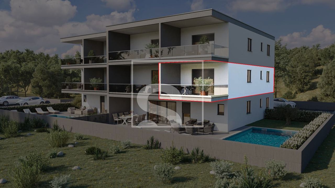 Wohnung u Novigradu, 78.07m², 2 sobe