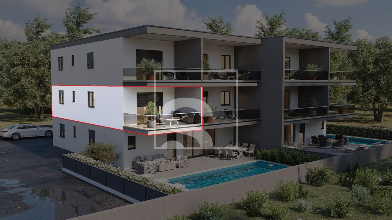 Wohnung u Novigradu, 81.22m², 2 sobe