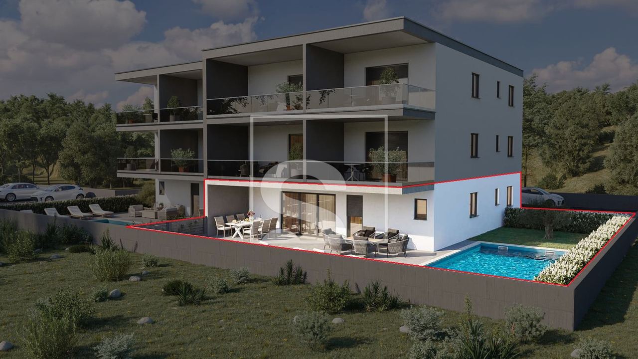 Wohnung u Novigradu, 123.37m², 3 sobe