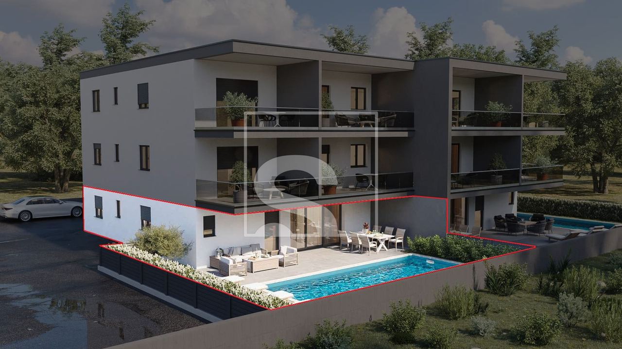 Wohnung u Novigradu, 123.63m², 3 sobe