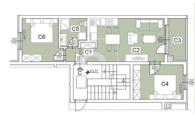 Apartment u Puli, 76.66m², 2 sobe, slika 3