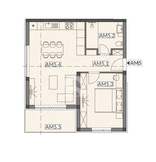 Appartamento u Medulinu, 54m², 1 soba, slika 2