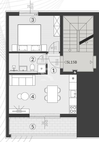 Wohnung u Puli, 46m², 1 soba, slika 2