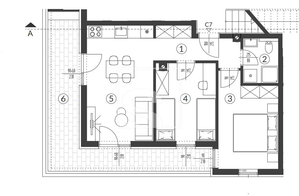 Apartment u Puli, 58.08m², 2 sobe, slika 2