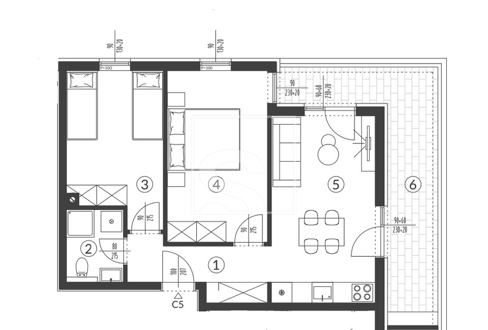 Apartment u Puli, 58.08m², 2 sobe, slika 2