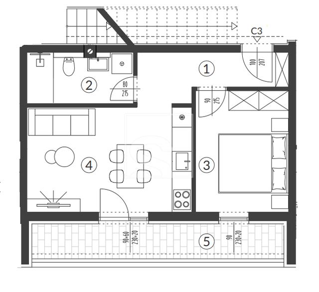 Wohnung u Puli, 48.63m², 1 soba, slika 2