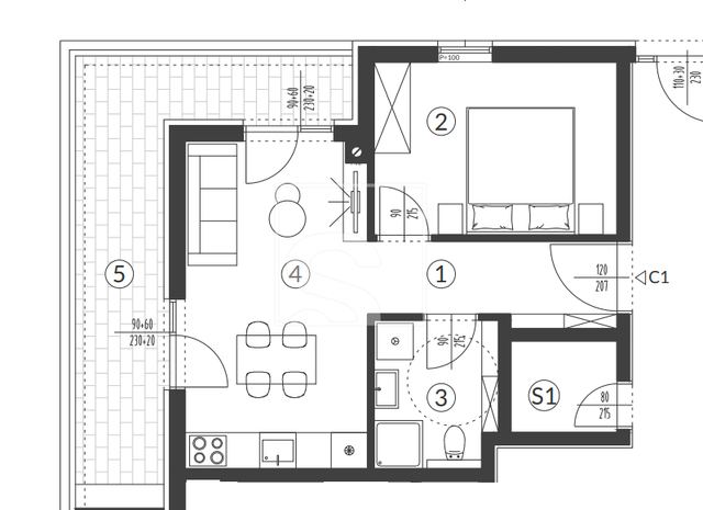 Appartamento u Puli, 47.4m², 1 soba, slika 2