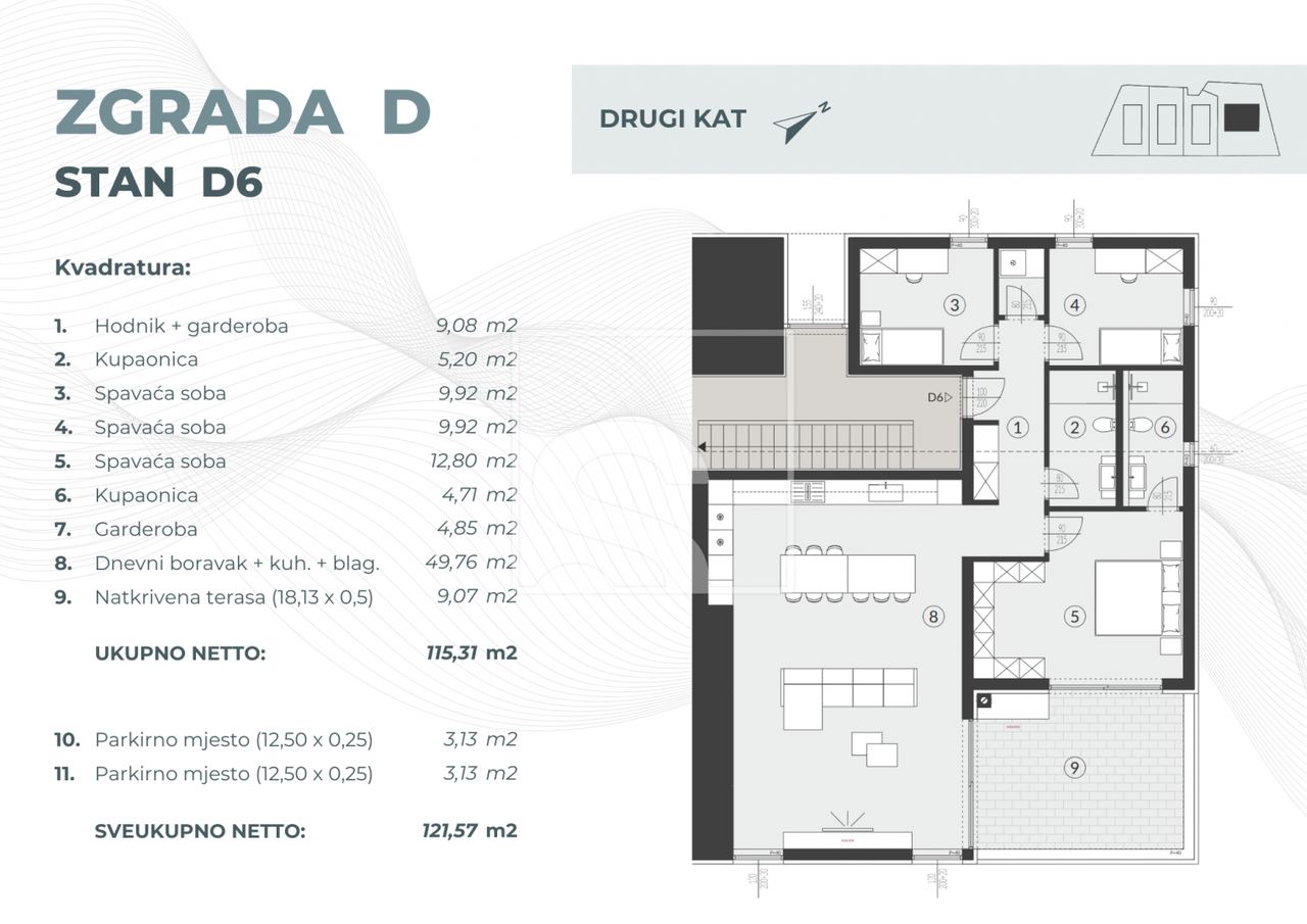 Wohnung u Fažani, 121.57m², 3 sobe, slika 2