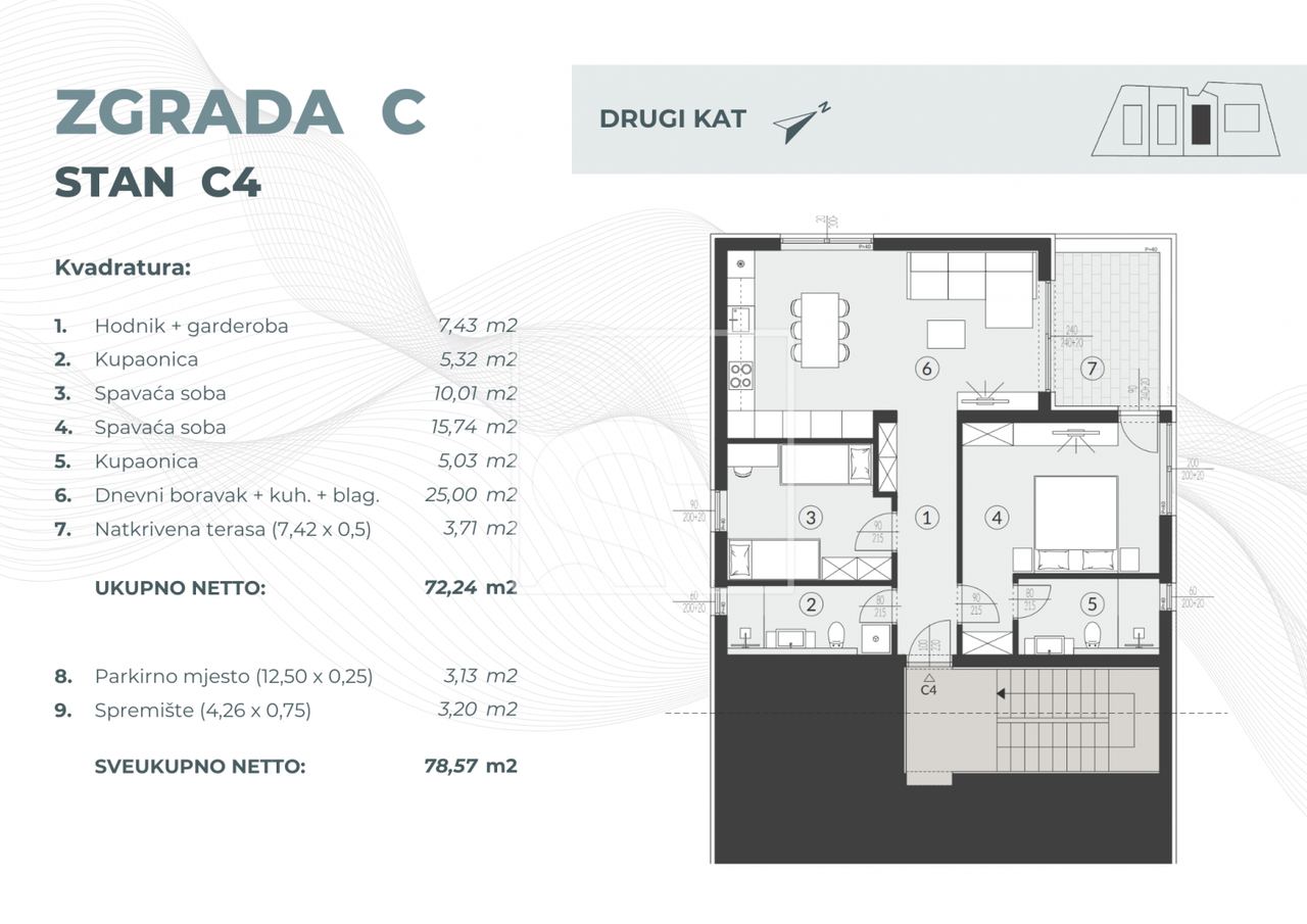 Appartamento u Fažani, 78.57m², 2 sobe, slika 2