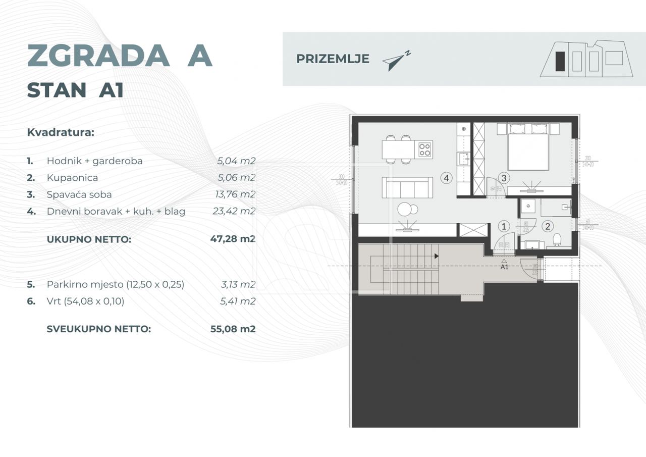 Apartment u Fažani, 55.08m², 1 soba, slika 2