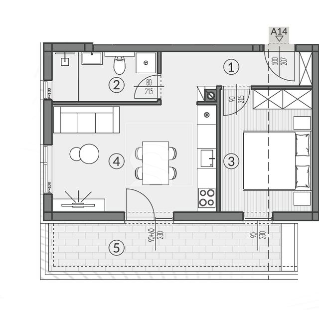 Wohnung u Puli, 48.4m², 1 soba, slika 2