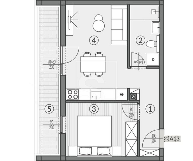 Apartment u Puli, 48.51m², 1 soba, slika 3
