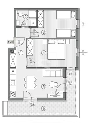 Wohnung u Puli, 64.19m², 2 sobe, slika 2