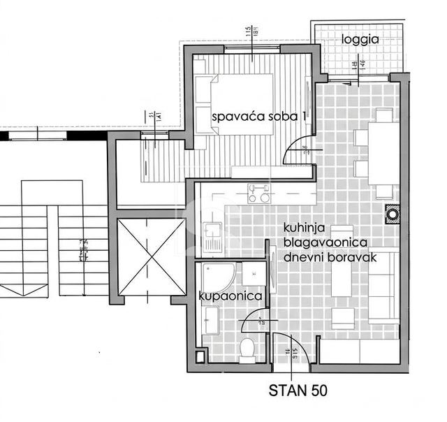 Wohnung u Puli, 44m², 1 soba, slika 2