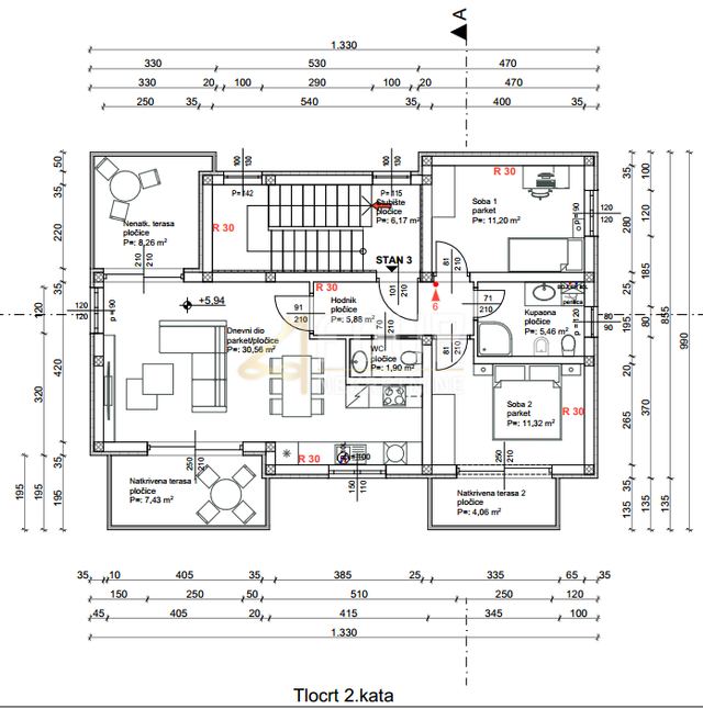 Wohnung u Viškovu, 75.3m², 2 sobe, slika 3