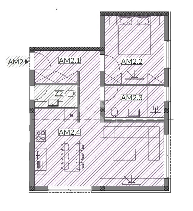 Stan u Medulinu, 66.92m², 1 soba, slika 3