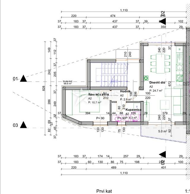 Appartamento u Vinodolskoj općini, 48.1m², 1 soba, slika 3