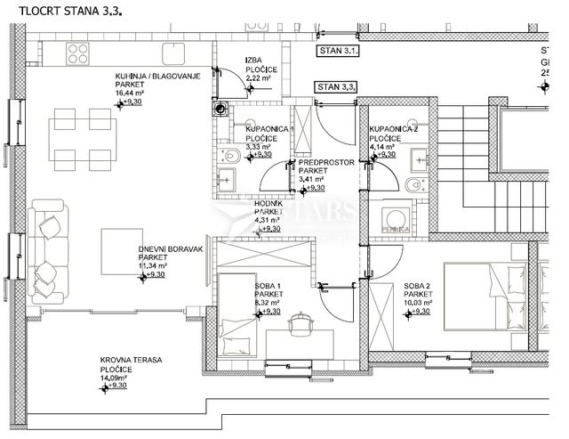 Wohnung u Cresu, 95m², 2 sobe, slika 2