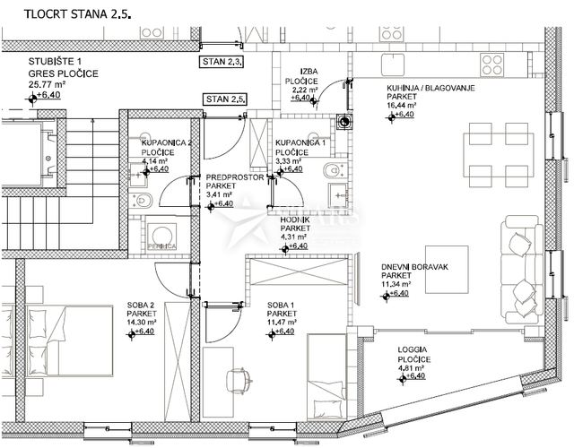 Wohnung u Cresu, 93.14m², 2 sobe, slika 4