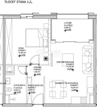 Apartment u Cresu, 72.35m², 1 soba, slika 3