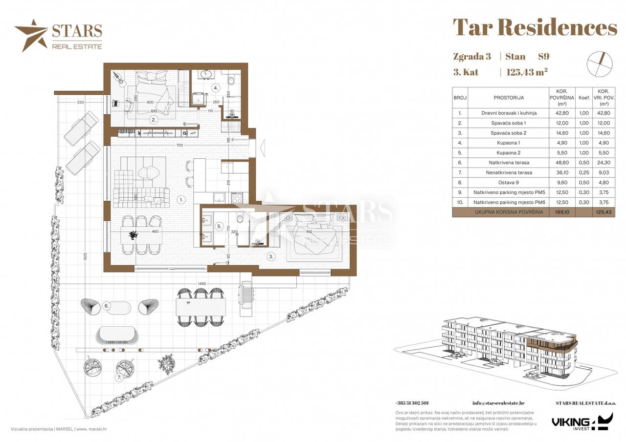 Appartamento u Tar-Vabrizi, 125.43m², 2 sobe