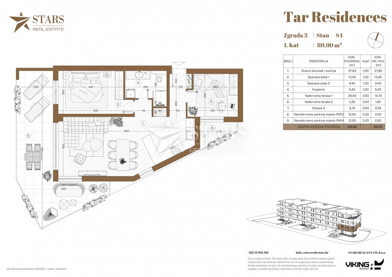 Appartamento u Tar-Vabrizi, 89.9m², 2 sobe, slika 2