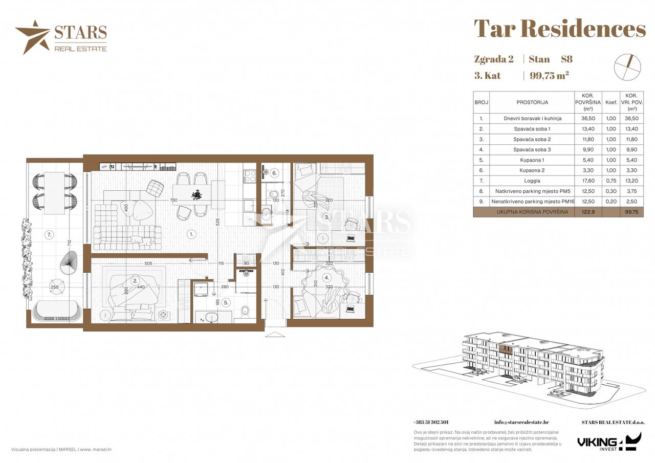 Appartamento u Tar-Vabrizi, 99.75m², 3 sobe, slika 2