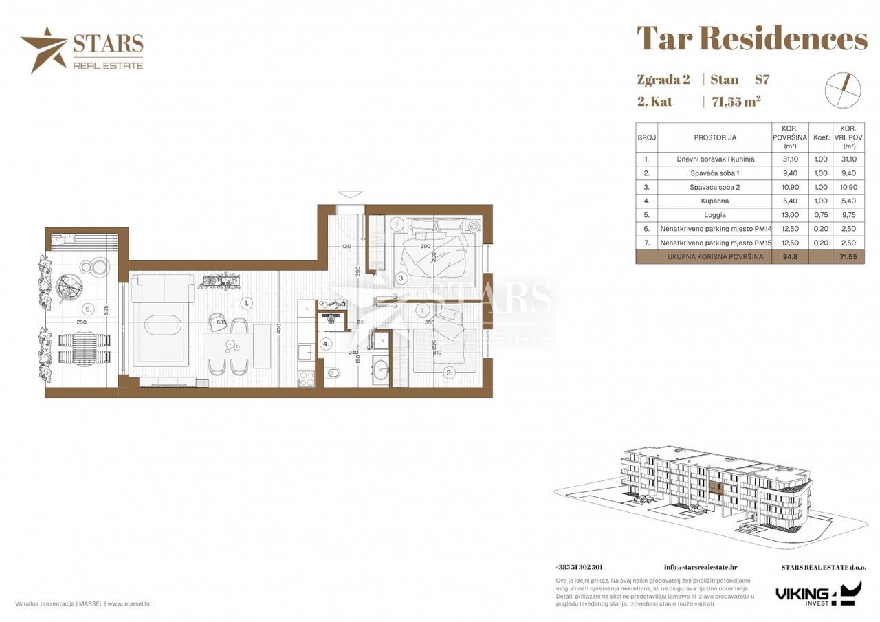 Stan u Tar-Vabrizi, 71.55m², 2 sobe, slika 2