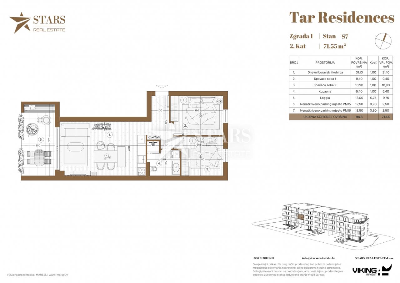 Stan u Tar-Vabrizi, 71.55m², 2 sobe