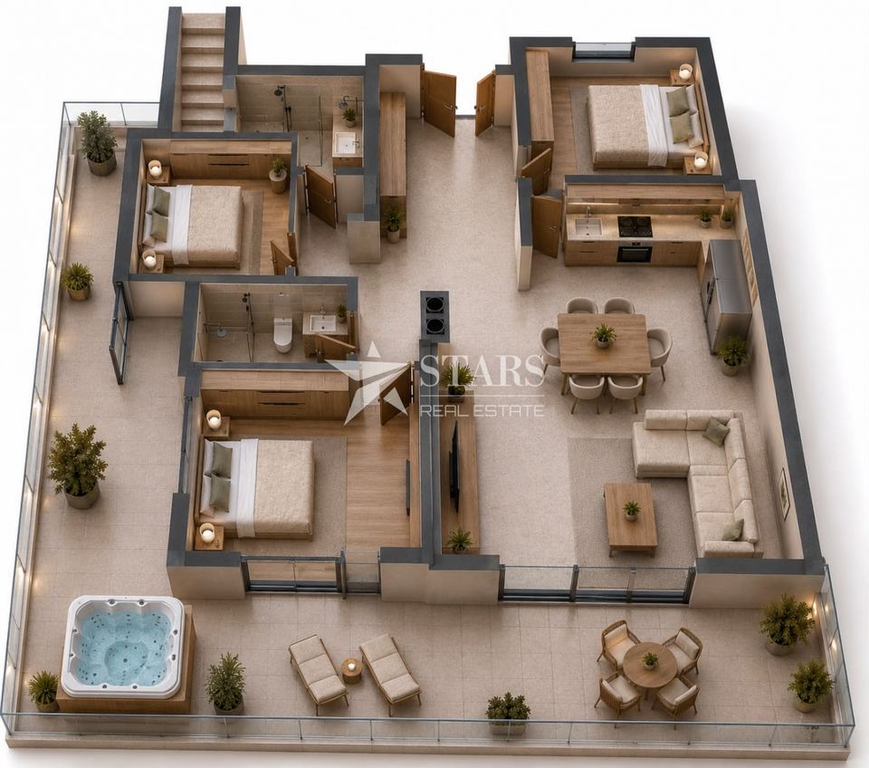 Appartamento u Omišalju, 92.57m², 3 sobe