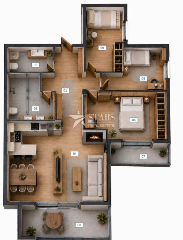 Apartment u Omišalju, 94.51m², 3 sobe, slika 3