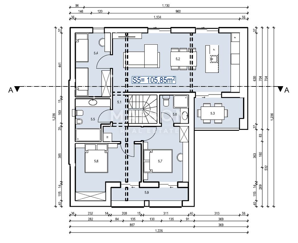 Stan u Malinskoj - Dubašnici, 105.85m², 3 sobe, slika 4