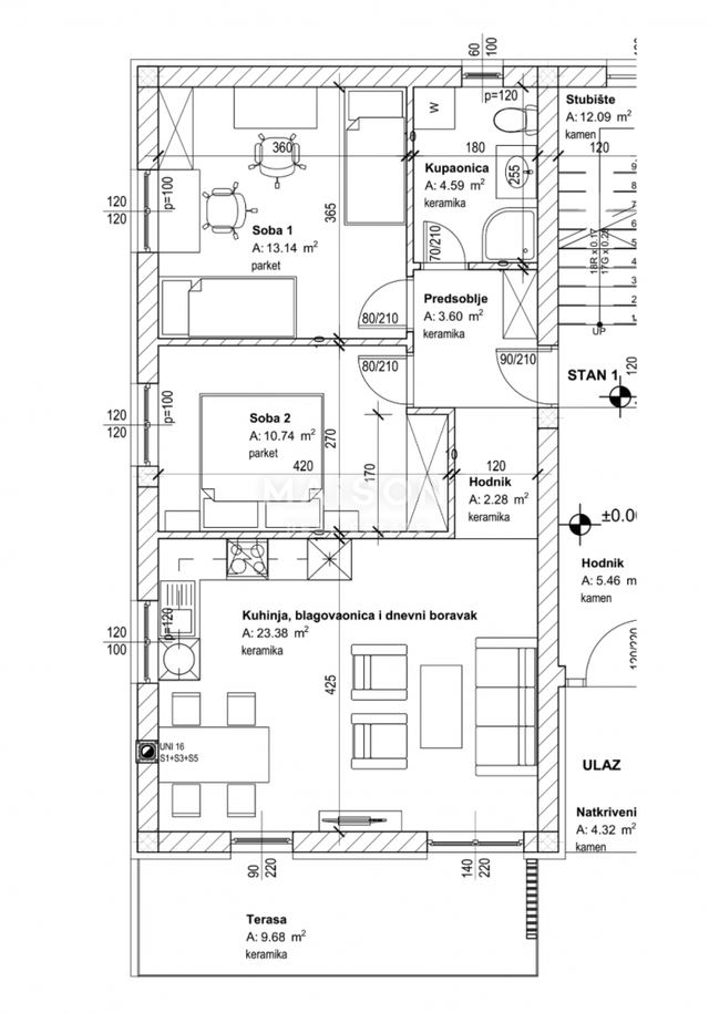 Stan u Viškovu, 67.41m², 2 sobe, slika 5