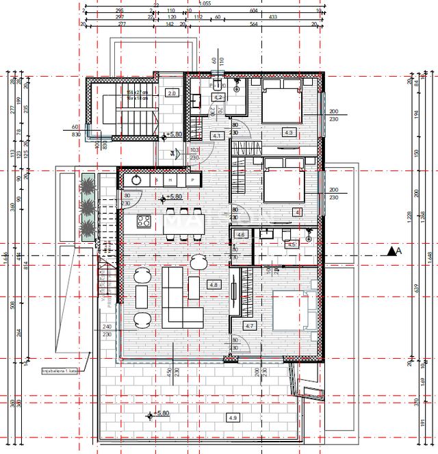 Apartment u Omišalju, 124.57m², 3 sobe, slika 4